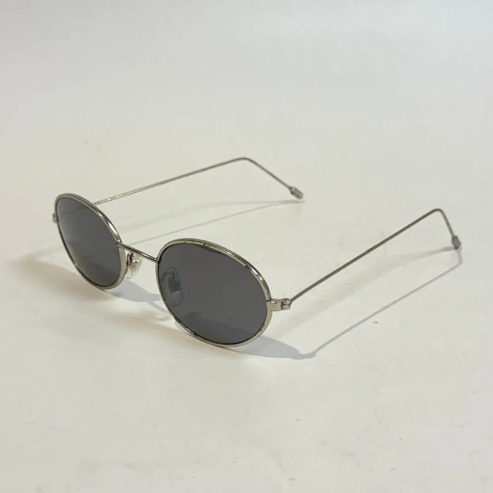 Vintage Y2K Oval Wire Frame Sunglasses Dark Lens Matrix Style Retro 90s
